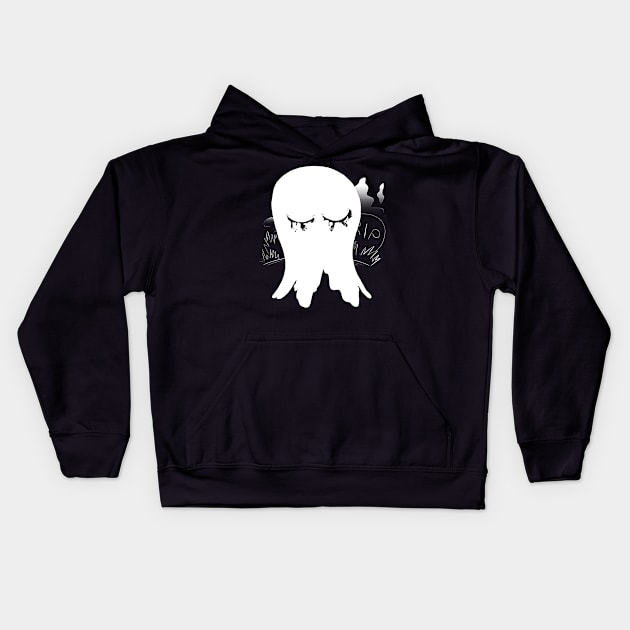 Frightened Ghost - version 1 Kids Hoodie by ManuLuce